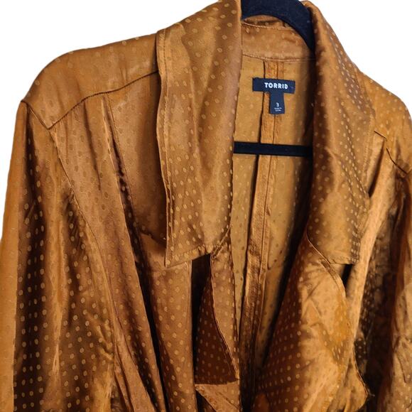 Torrid Copper Dotted Jacquard Collared Jacket Longline Size 3X Holiday Layering - Picture 6 of 13
